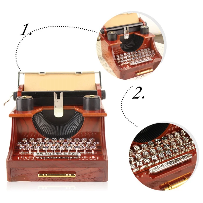 Домашняя Ретро винтажная музыкальная шкатулка для дома, комнаты, офиса, механическое украшение, Детская Ретро музыкальная шкатулка