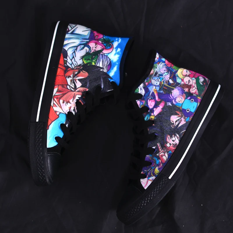 Обувь Dragon Ball Z; мужская обувь с объемным рисунком; обувь ручной работы; кроссовки с принтом Super Saiya Son Goku; повседневная обувь с граффити; H9083