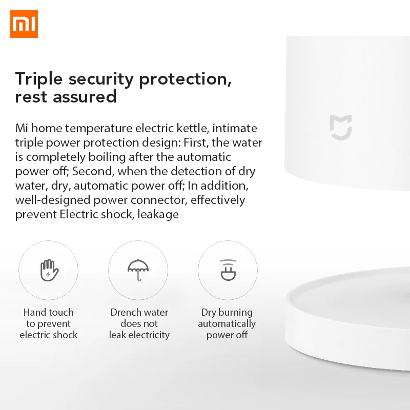 Оригинальный электрический чайник Xiaomi Mi емкостью 1 5 л контроль температуры воды
