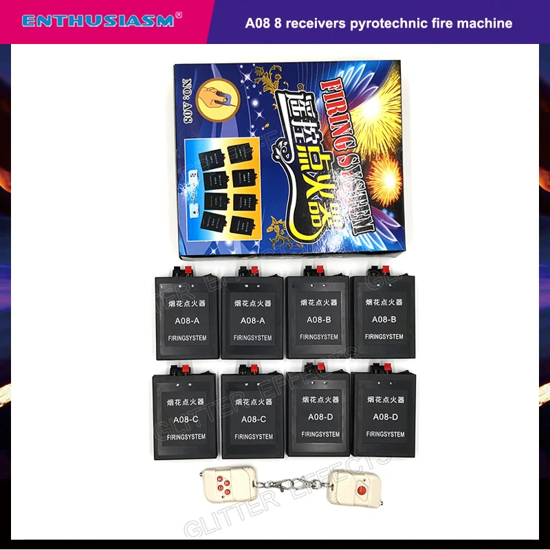 

A08 8 channel wireless remote control celebration balloon igniter mini fireworks fire device machine for wedding party