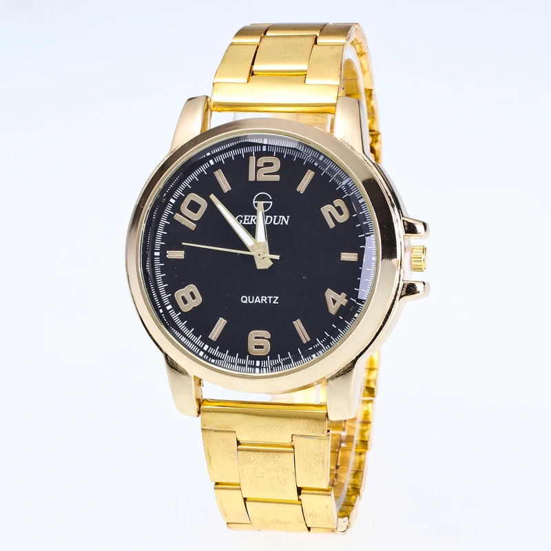 GERIDUN Men Gold Watch Mens Watches Brand full steel Watch Man Fashion Quartz Watches men Outdoor sports Relogio Masculino 2017 blue ray glass quartz men watches top geridun brand men military wrist watches full steel men sports watch relogio masculino