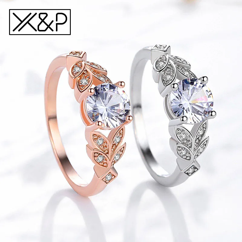 Модные Роскошные брендовые свадебные кольца X & P серебряного цвета с кристаллами