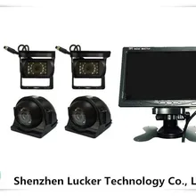 Система видеонаблюдения 7 дюймов монитор 4 Сплит Quad lcd с четырьмя IP67 камера заднего вида DC12-24V автомобиля автобуса грузовика