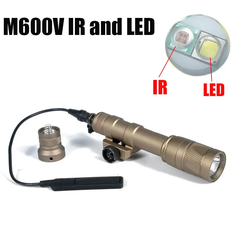 M600V ИК Scout свет светодиодный белый свет и ИК выход инфракрасный выход с давление переключатель подсветка для оружия для спорта на открытом