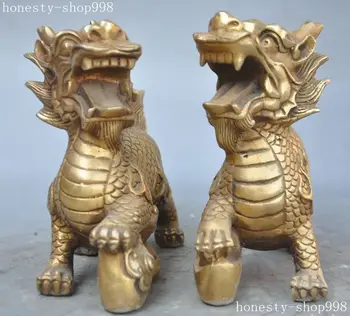 

Christmas chinese fengshui brass yuanbao Kirin Unicorn Kylin Brave troops pixiu statue Halloween
