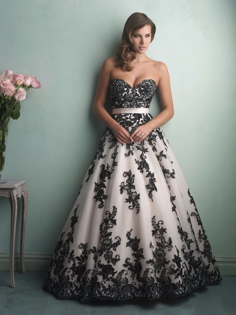 Милая суд Поезд трапециевидной формы черный и белый кружево свадебное платье с аппликацией 2018 vestido de noiva мать невесты платья для женщин
