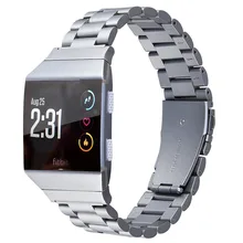 Aço inoxidável Relógio de Pulso Band Para fit bit ionic Profunda Cinza Pulseira Pulseira Estilo Negócios Substituir Relógio Inteligente Homens Cinta