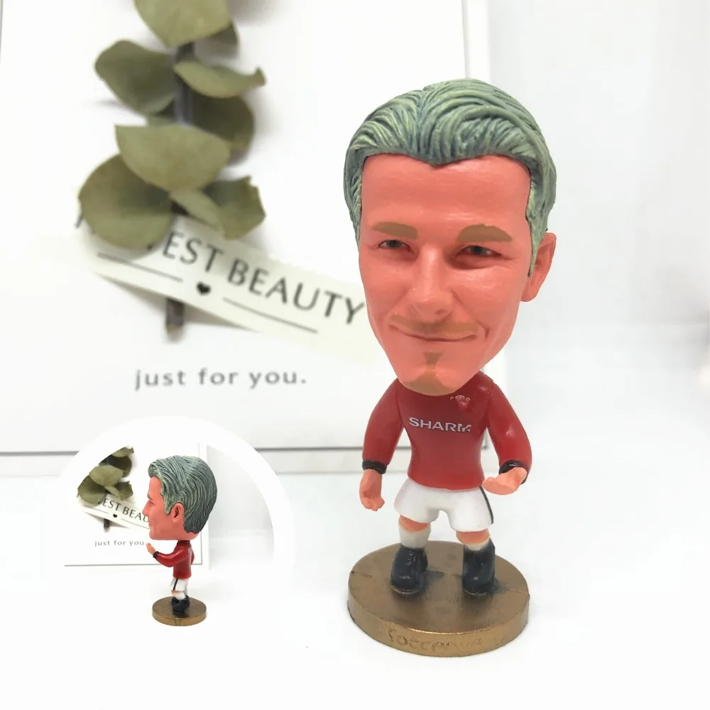 Soccerwe font b dolls b font figurine Sports stars Beckham 7 long hair Classic Movable joints