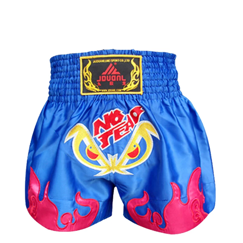 Новые шорты кикбоксинг черные Муай Тай шорты боксерские штаны шорты свободные боевые штаны Санда Бокс синие ММА Брюки для муай-тай - Цвет: shorts kick boxing