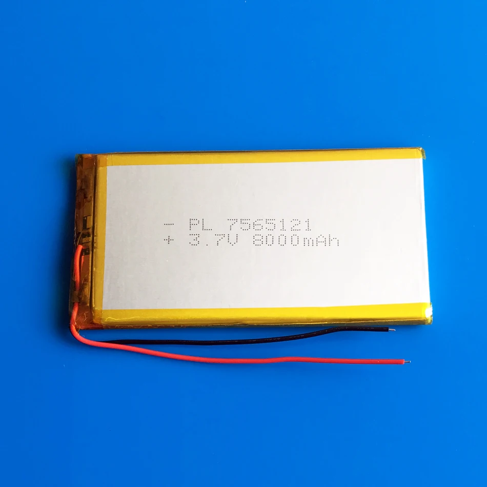 3,7 V 8000mAh высокоемкая перезаряжаемая батарея 7565121 lipo полимерная литий-ионная батарея для внешнего аккумулятора планшета ПК ноутбука