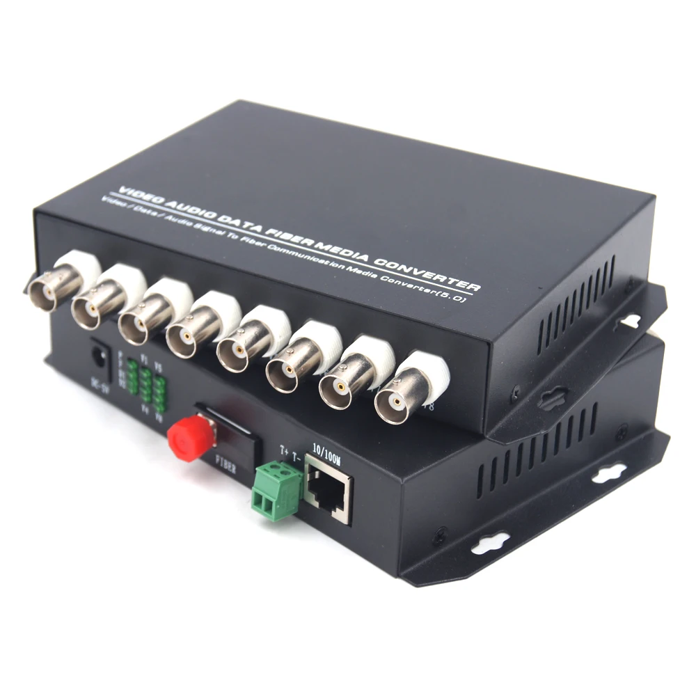 Premium 8 Video Over Fiber Optic Media Converters Transmitter
