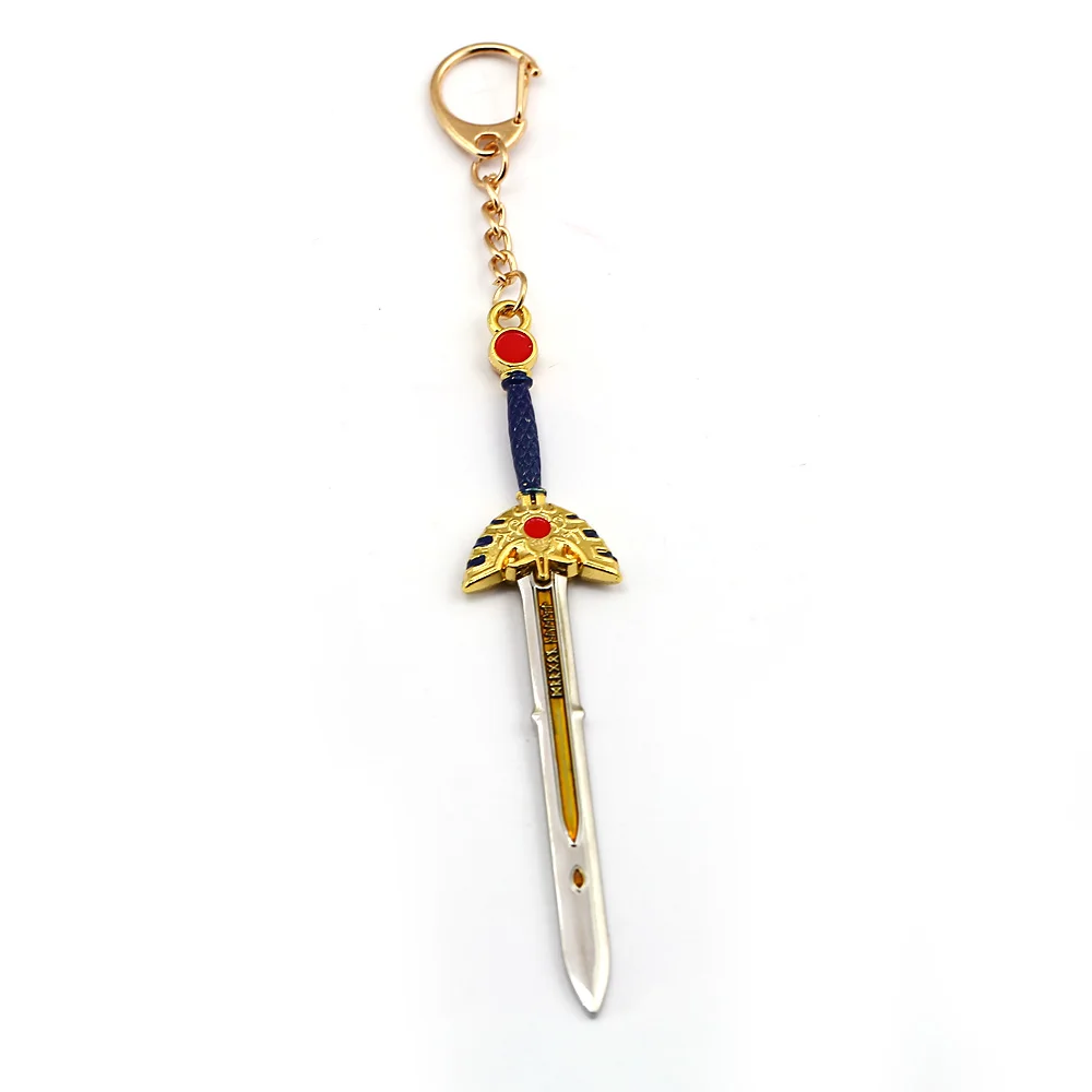 

HSIC Game Dragon Quest Keychain Doragon Kuesuto Warrior Metal Pendant Sword Shield Rhode Key Holder Men Figure llavero