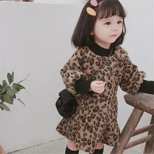 

2019 Baby Girl Dress Spring New models Kid Casual Clothes Toddler Princess Outfit Party Dresses Leopard Print children Clothing