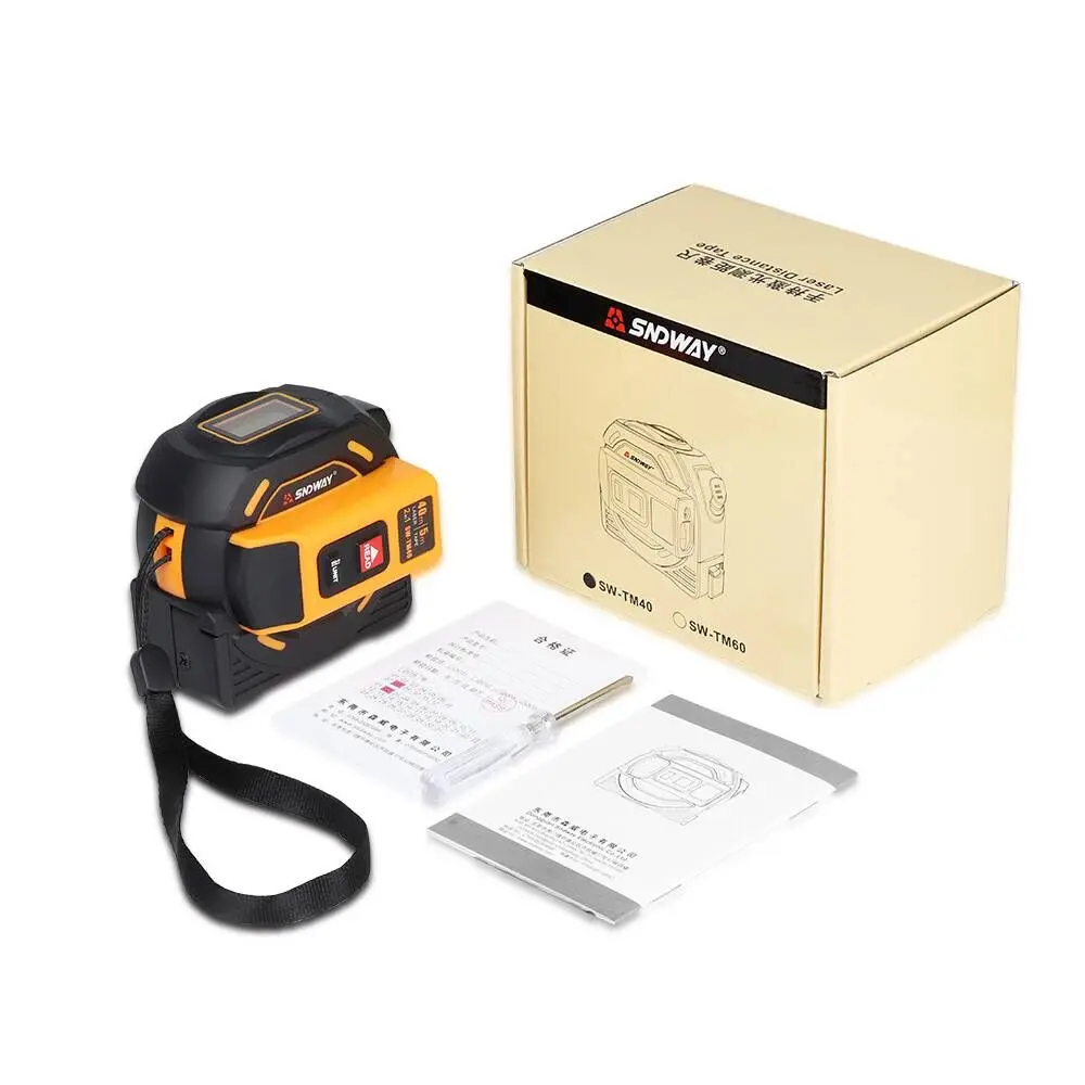 SNDWAY Laser Distance Meter Tape Ruler 40M 60M 5m Steel Trena Laser Rangefinder Roulette Self-locking Build Laser Tape LCD SNDWAY Laser Distance Meter Tape Ruler 40M 60M 5m Steel Trena Laser Rangefinder Roulette Self-locking Build Laser Tape LCD