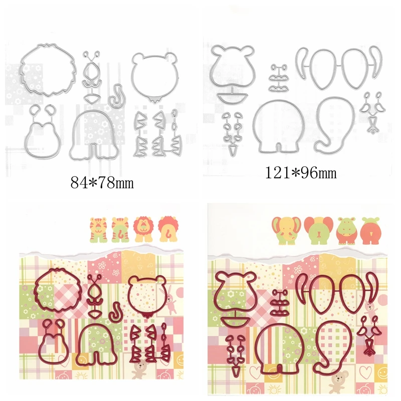 

Lion Elephant Tiger Hippo Metal Cutting Dies Stencils For DIY Scrapbooking Decorative Embossing Handcraft Die Cut Template 2019