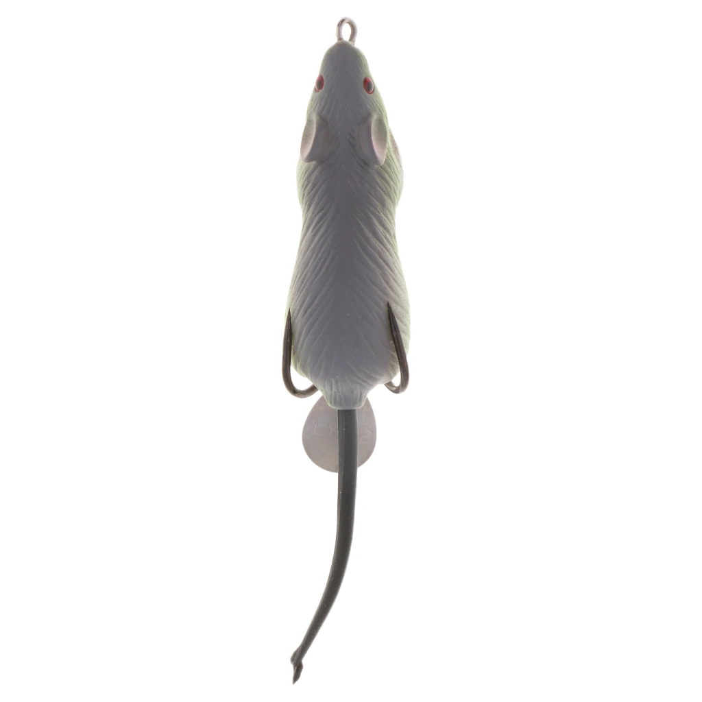 

Soft Mice Rat Shape Topwater Fishing Lure Crank Bait with Double Barbed Hook for Bass Snakehead Crappie