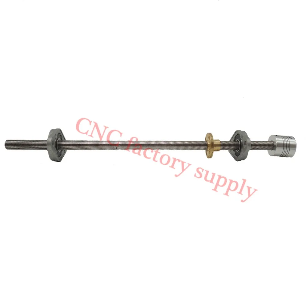 

3D Printer T8-700 Stainless Steel Lead Screw Set with KFL08 With Shaft Coupling Dia 8MM Pitch 1mm Lead 1mm Length 700mm