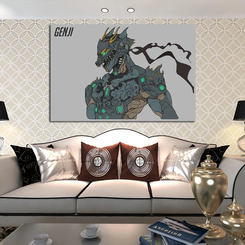 

Overwatches Genji Skin Concepts Canvas Painting Prints Living Room Home Decor Modern Wall Art Painting Poster Pictures Artwork