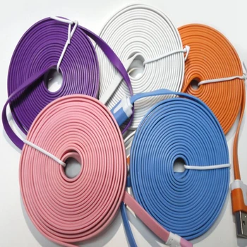 

400pcs/lot 3M 10FT Flat Noodle Style 8pin USB Sync Charger Data Cable for iPhone 6 6s 7 8 Plus X XS