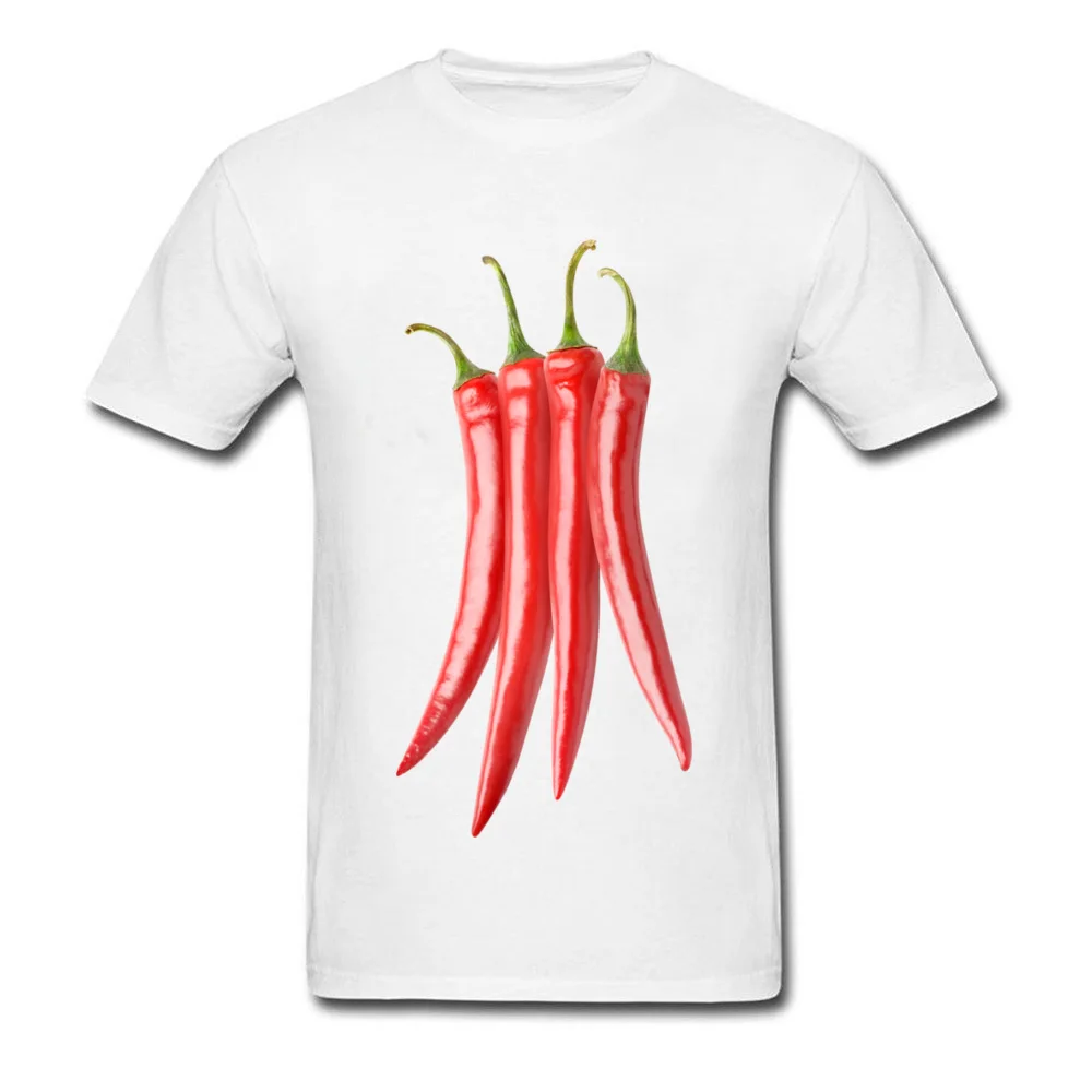 Party T-Shirt 2017 New Fashion Crew Neck Bunch of chili peppers 100% Cotton Men Tops Shirts Printing Short Sleeve Tee Shirts Bunch of chili peppers white