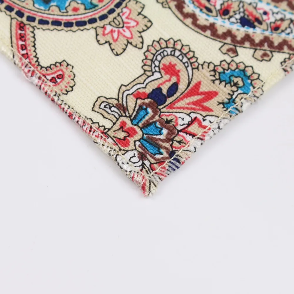 Silk Scarf Pocket Square Mini Handkerchief Flower Handkerchief Scarves Vintage Linen Paisley Hankies Men's Pocket Square Handkerchiefs 22*22cm