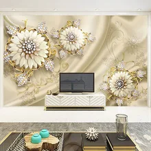 Пользовательские 3D обои золотые украшения Цветы фото настенные фрески Гостиная ТВ диван фон настенная ткань Papel де Parede 3D Paisagem