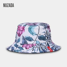 NUZADA дизайн иллюстрация печать женская панама шапки для рыбака осень весна Кепки из хлопка двухсторонние можно носить Особенности