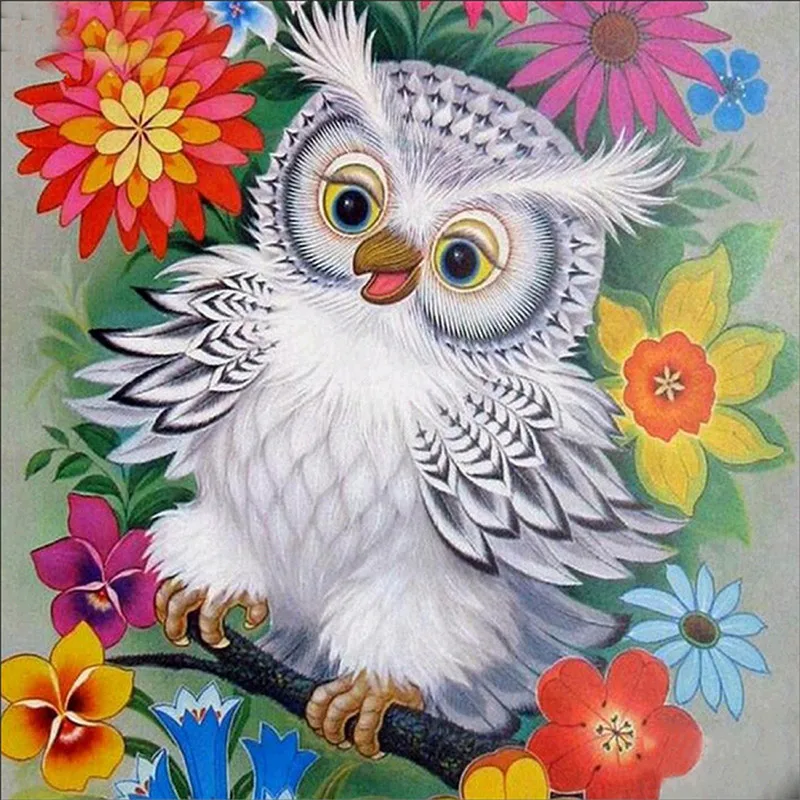 

Diamond painted square diamond owl embroidered cross needle resin diamond painted wall decorative gift