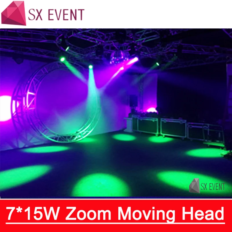 7*15 Вт zoom moving head light Professional освещение dmx dj светодио дный LED moving head Zoom Light 16 DMX смешивание DMX DJ Освещение