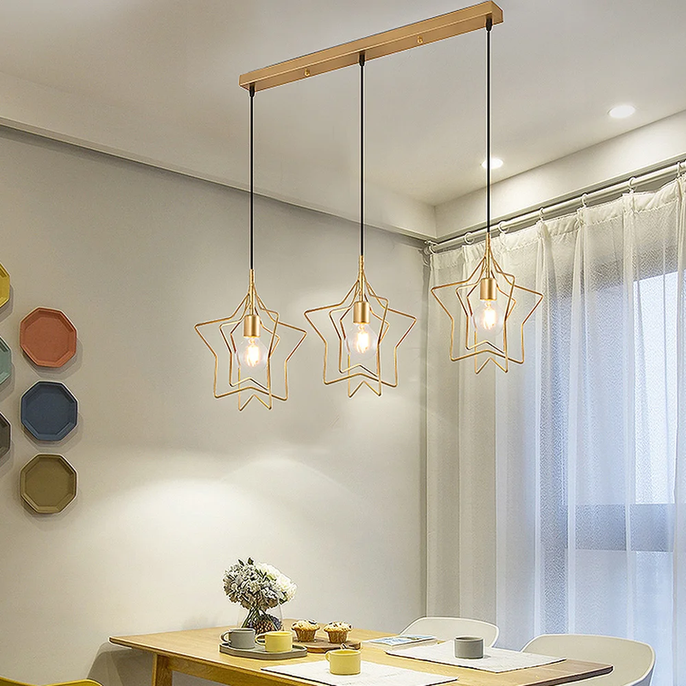 Nordic современный минималистский ресторан подвесные светильники три столовая лампы art кухонный стол барный освещения LU8221609