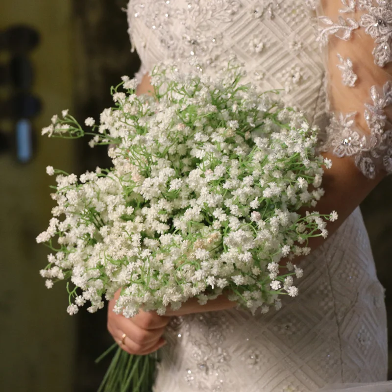 Bouquet De Fleurs Artificielles Pour Mariage 6 Pieces Lot Pu 486 Tetes Souffle De Bebe Decoration Pour La Maison Bouquet D Etoiles Pour Bouquet De Mariee Aliexpress