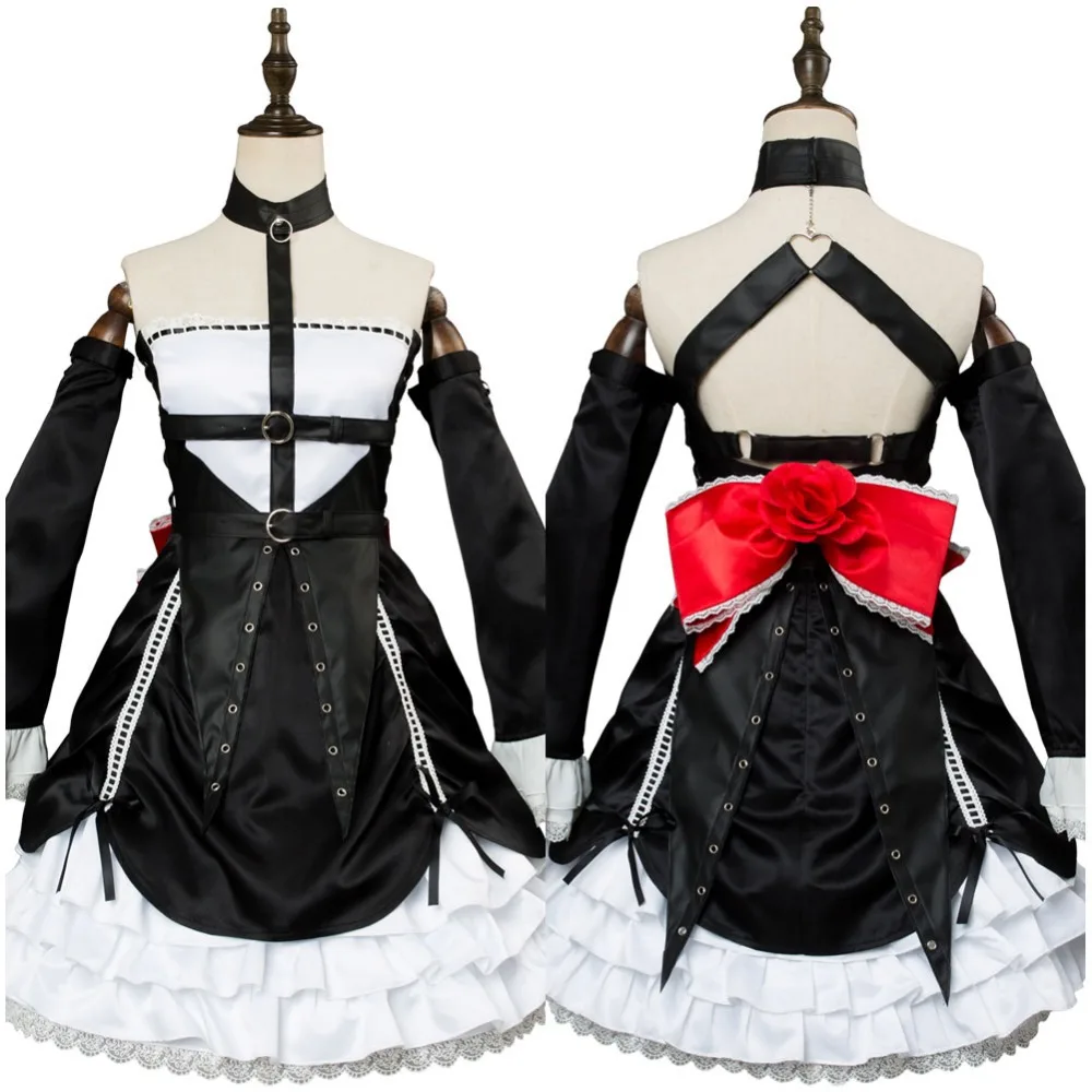 Костюм для косплея Dead or Alive 6 Marie Rose черное платье униформа в стиле Лолиты девочек