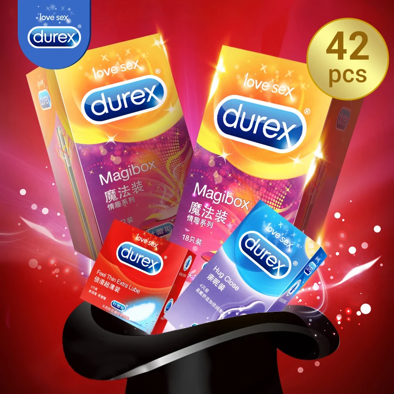 Durex Condoms Ultra Thin Condom Big Size 56mm Ribbed and Dotted Strawberry Flavored Kondom Sex Toys for Men Delay Ejaculation