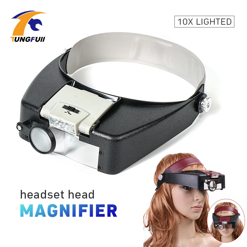 

Tungfull Glasses Loupe Wearing Style With Led Light Magnifier Magnifying Glasses Loupe Glasses Magnifier With Led Reading Repair