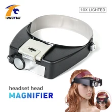 Tungfull Glasses Loupe Wearing Style With Led Light Magnifier Magnifying Glasses Loupe Glasses Magnifier With Led Reading Repair led light magnifier