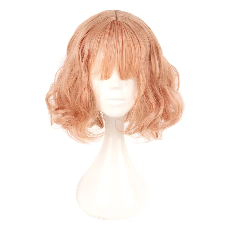 MCOSER Япония и Южная Корея парик Air Bang пункт с ежедневно Harajuku розовое золото косплэй парик 100% Высокое температура волокно - изображение