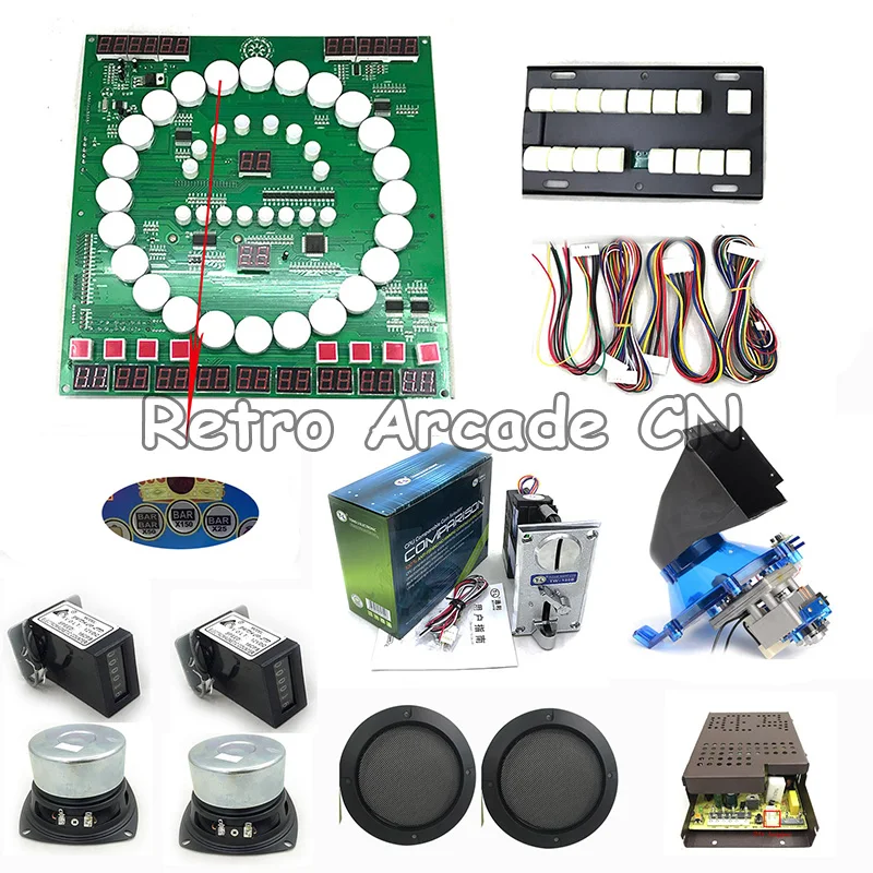 US $261.99 2 setslotMario coin operated slot game machine DIY full kit with PCB board wires cable and keyboard