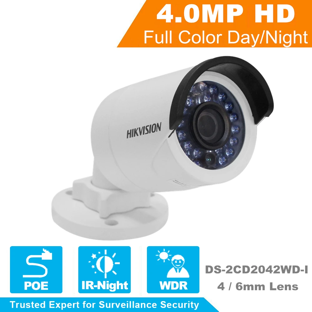 HIKVISION CCTV IP Camera DS-2CD2042WD-I 4MP Bullet Security IP Camera with POE Network camera Security Cameras Surveillance camera : image HIKVISION CCTV IP Camera DS-2CD2042WD-I 4MP Bullet Security IP Camera with POE Network camera Security Cameras Surveillance camera