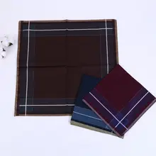 43x43 см, Мужской винтажный клетчатый полосатый хлопковый платок, глубокий цвет, карманный квадратный носовой платок, роскошное полотенце для сундуков, выпускной, свадебный подарок