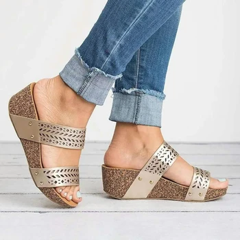 

Summer Wedges Slippers 2019Women Platform Sandals High Heels Casual Fashion Pumps Open Toe Ladies Shoes Plus Size 35-43 XWT1760
