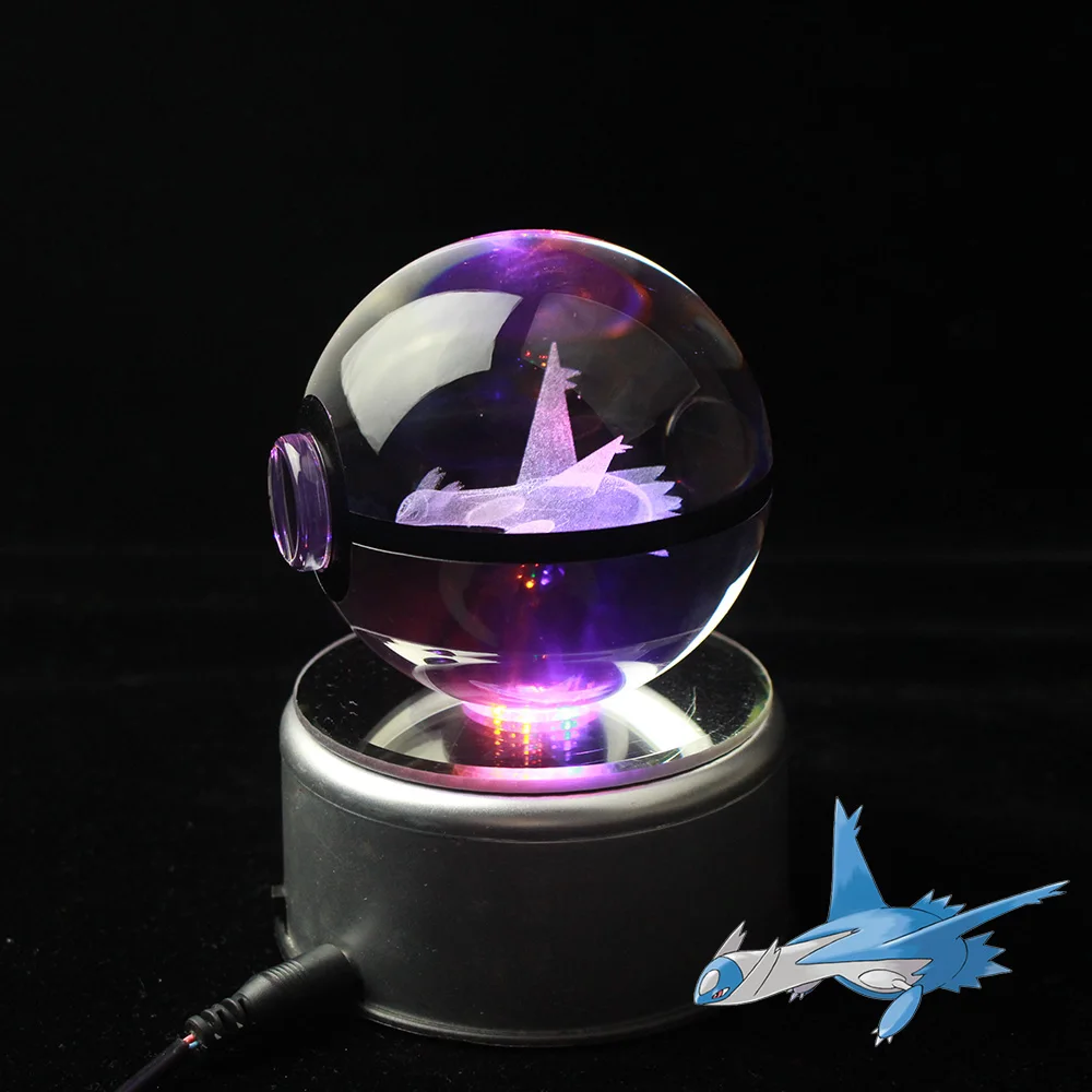 

Pokemon Anime Glass Pokemon Ball 3D Engraving Latios Ball Crystal Crafts Gifts