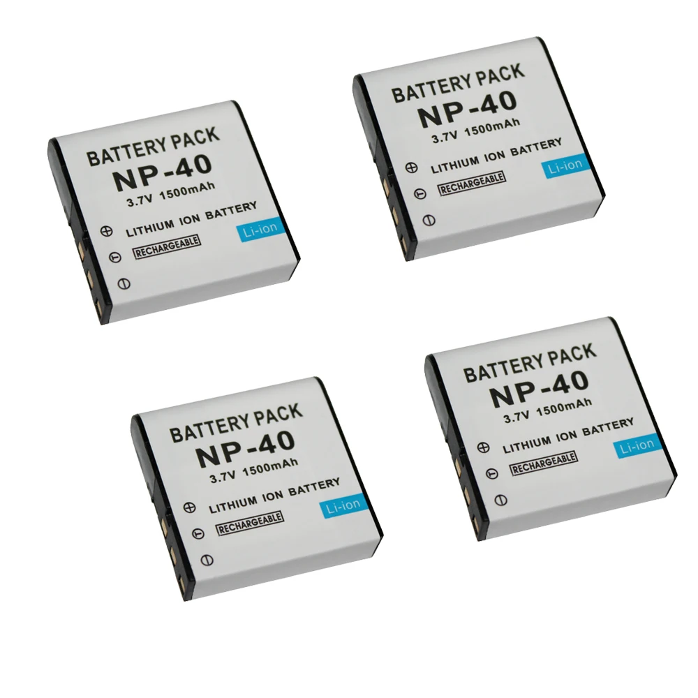 

4Pcs/lot 1500mAh NP-40 CNP40 NP40 Replacement Camera Battery For Casio NP-40 NP40 NP 40 CNP-40 Z850 Z400 Z300 Z100 Z1000 P505