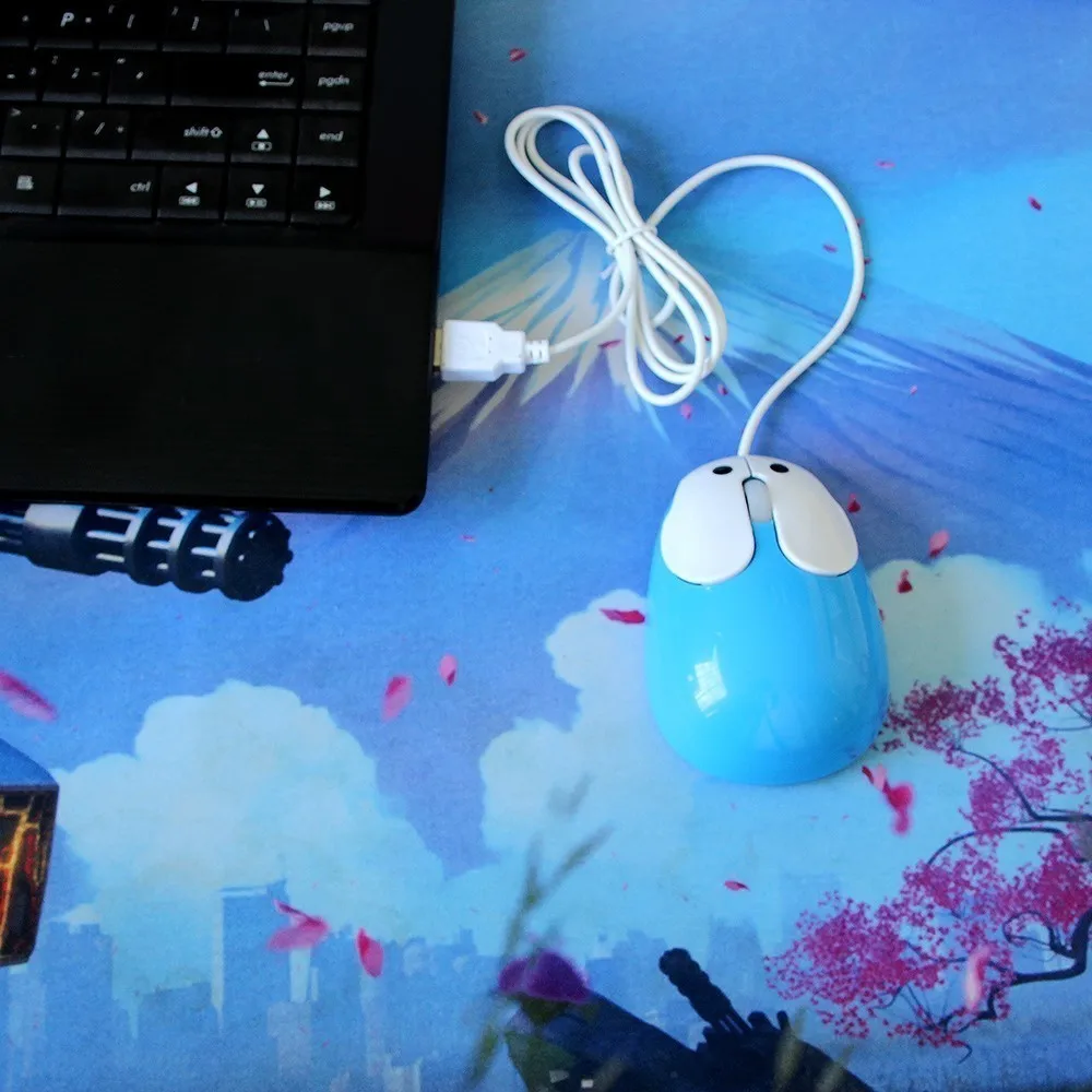 Миниатюрная компьютерная мышь в форме кролика, эргономичная Проводная 3D милая мультяшная оптическая мышь, Usb кабель, 1200 dpi, Детская Подарочная мышь для ПК и ноутбука