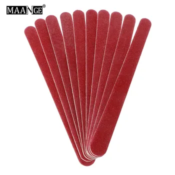 

10Pcs Nail Art Vermillion Red Sanding Files Polish Acrylic Sandpaper Buffer Manicure Set Tools Simple Nail File