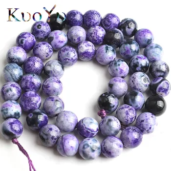 

Natural Purple Fire Agates Stone Beads Round Loose Spacer Beads 15"Inches 6/8/10mm For Jewelry Making Diy Bracelet Necklace
