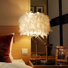 Белый перьевой Настольный светильник с перьями для рук настольная лампа для отеля, гостиной, ресторана освещение настольные лампы ZA