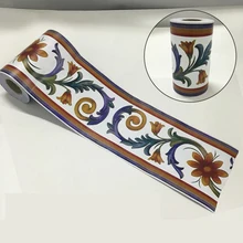 Винтажная Цветочная лоза обои граница плитка для ванной и кухни декор наклейка s diy клейкая стена украшение линия талии наклейка EZ066