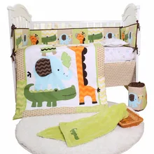 Милые Новые изготовленные конкурентная цена вышивка набор постельных принадлежностей для малышей детская кроватка