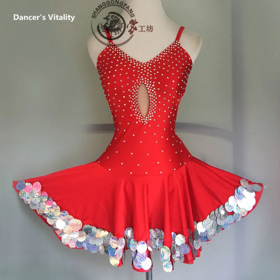 Латинские танцы одежда роскошные женские спандекс латинские танцы платье для девочек латинские танцы платье с пайетками ча-ча Танцы