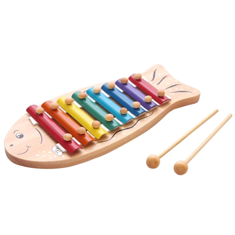 1 Pc Baby Educational Musical Instrument Toy Fish Piano Serinette Cartoon Fishlike Violin Best Gifts For Preschool Kids - Цена: 